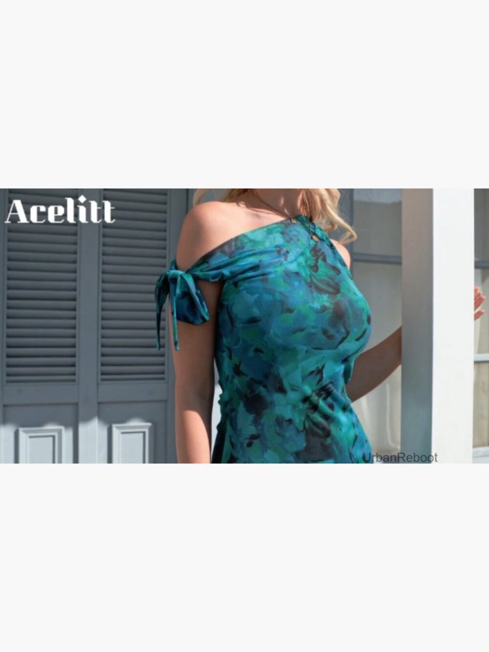 Off Shoulder Bodycon Mini Dress, Floral Print, S-XXL - Picture 3 of 3